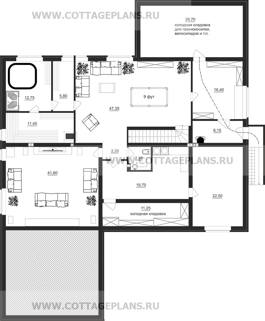 Поэтажные планы проект дома 28-03 общ. площадь 462,75 м2