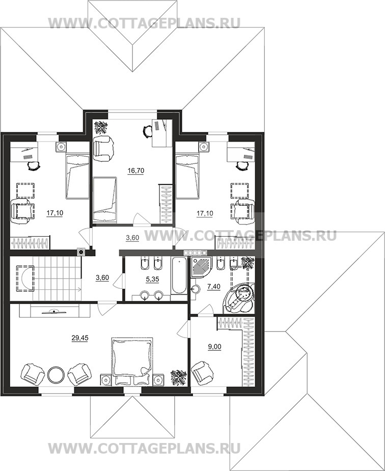 Поэтажные планы проект дома 77-96 общ. площадь 245,10 м2