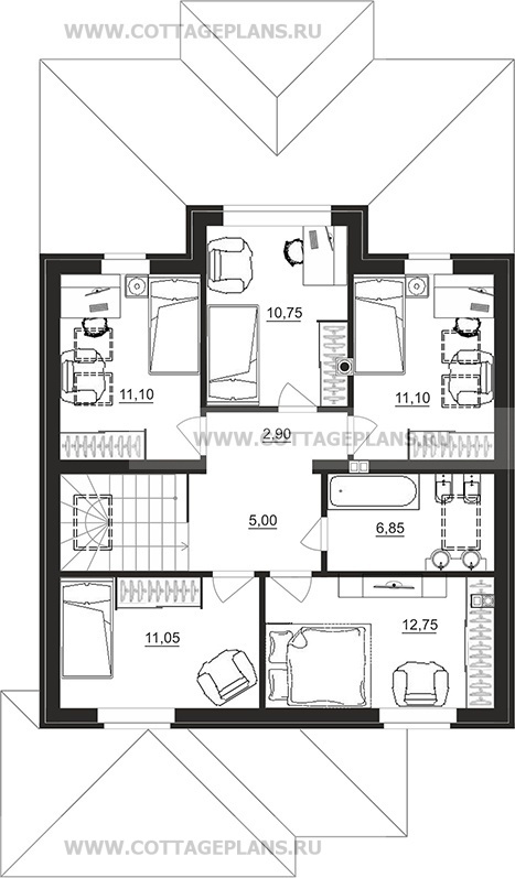 Поэтажные планы проект дома 77-88 общ. площадь 150,25 м2