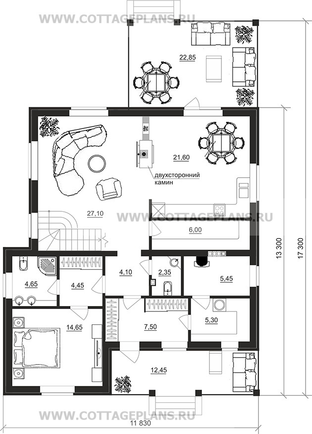 Поэтажные планы проект дома 202-09 общ. площадь 201,35 м2