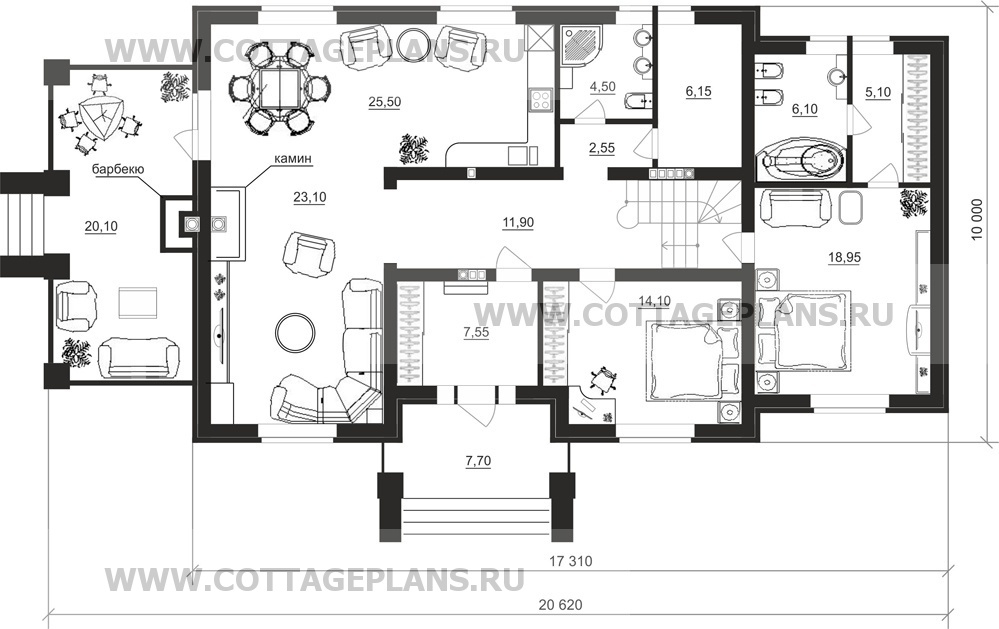 Поэтажные планы проект дома 71-16 общ. площадь 340,20 м2