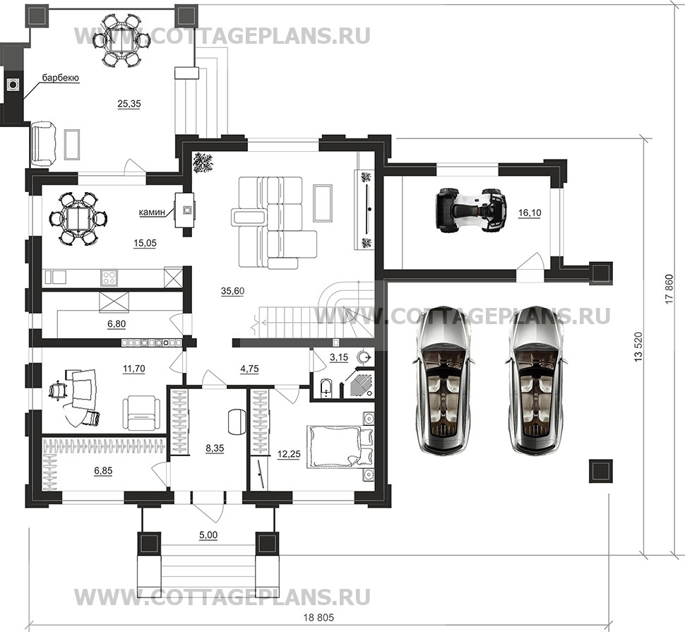 Поэтажные планы проект дома 203-96 общ. площадь 300,15 м2
