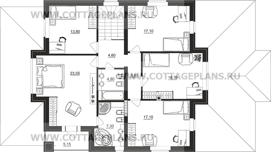 Поэтажные планы проект дома 29-85 общ. площадь 245,35 м2
