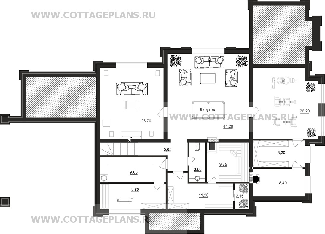 Поэтажные планы проект дома 103-76 общ. площадь 449,10 м2
