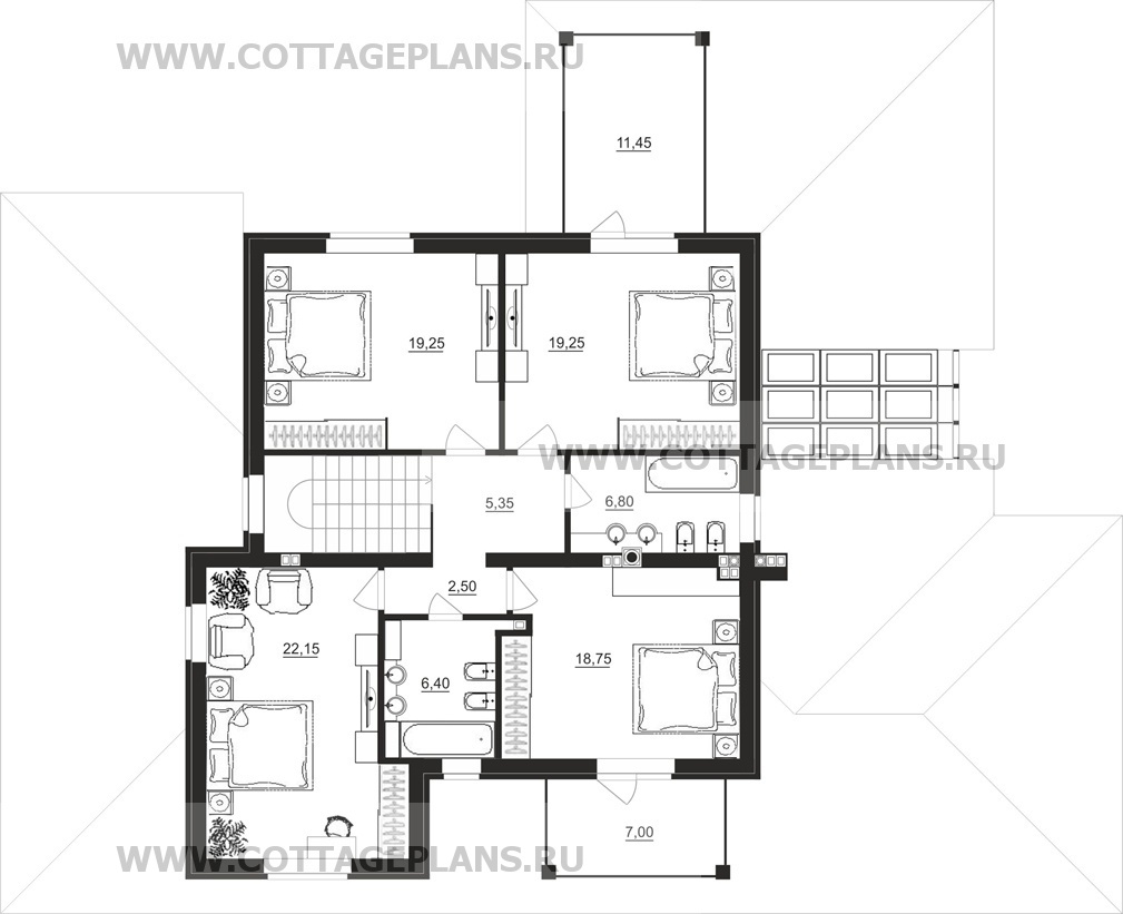 Поэтажные планы проект дома 93-00 общ. площадь 467,85 м2