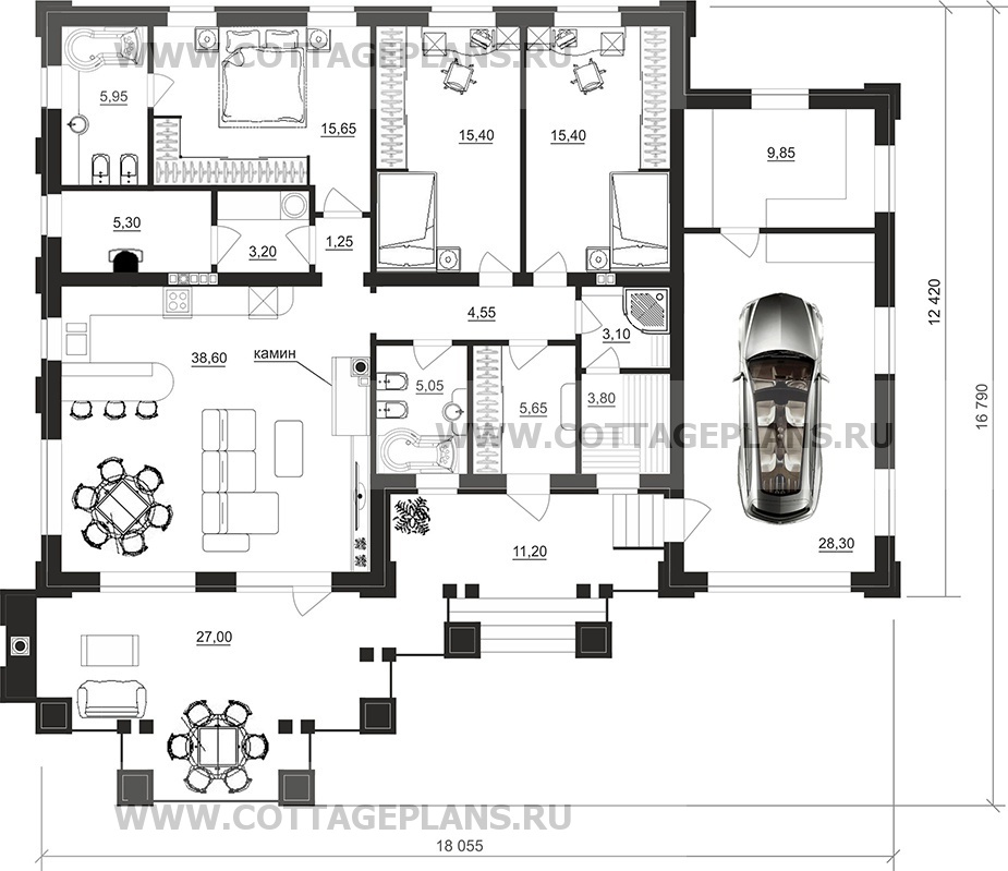 Поэтажные планы проект дома 07-86 общ. площадь 161,05 м2