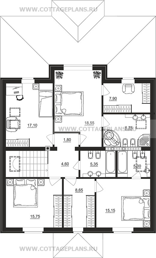 Поэтажные планы проект дома 98-84 общ. площадь 326,75 м2