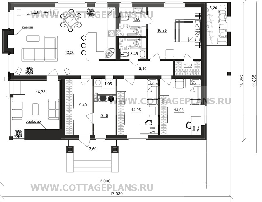 Поэтажные планы проект дома 900-64 общ. площадь 119,55 м2