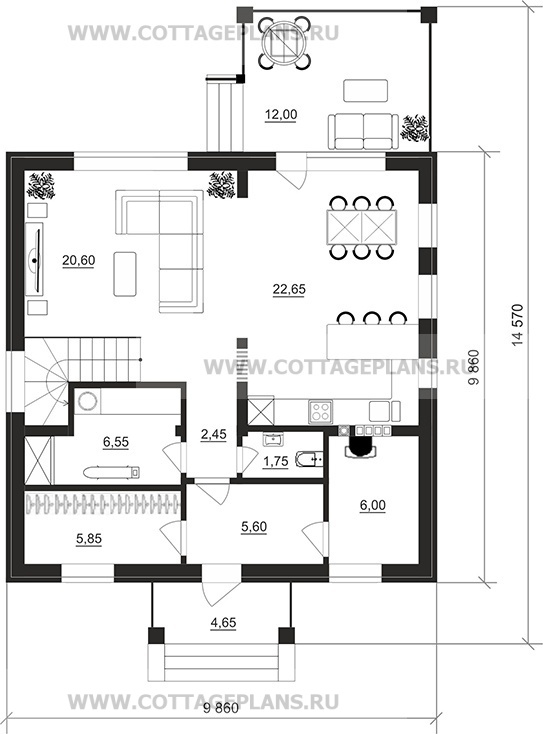 Поэтажные планы проект дома 108-13 общ. площадь 122,55 м2