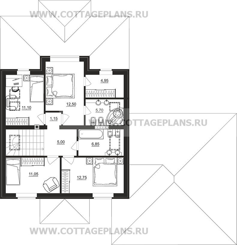 Поэтажные планы проект дома 77-91 общ. площадь 194,50 м2