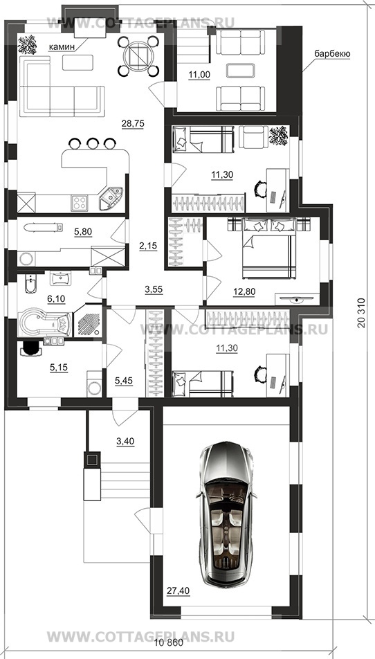 Поэтажные планы проект дома 900-27 общ. площадь 119,20 м2