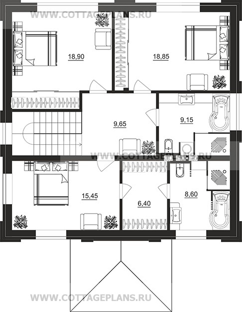 Поэтажные планы проект дома 106-35 общ. площадь 159,50 м2