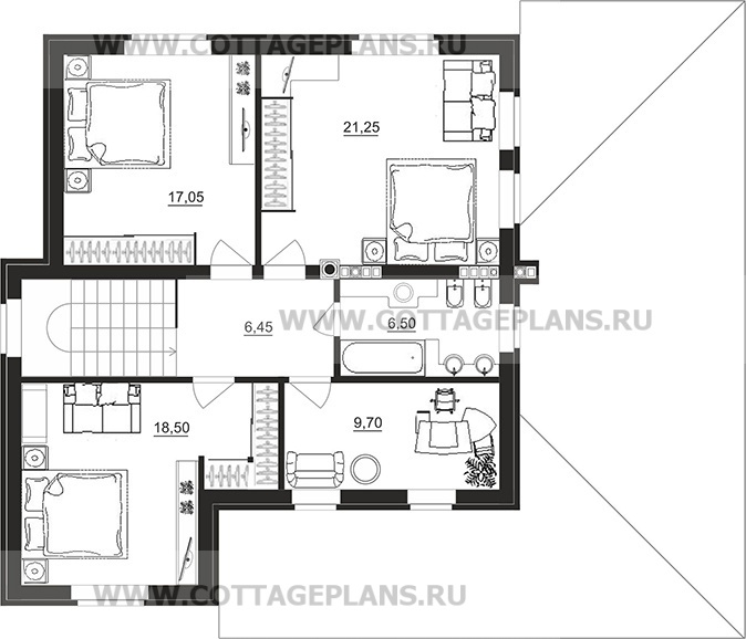 Поэтажные планы проект дома 201-57 общ. площадь 272,90 м2