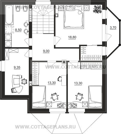 Поэтажные планы проект дома 14-69 общ. площадь 231,87 м2