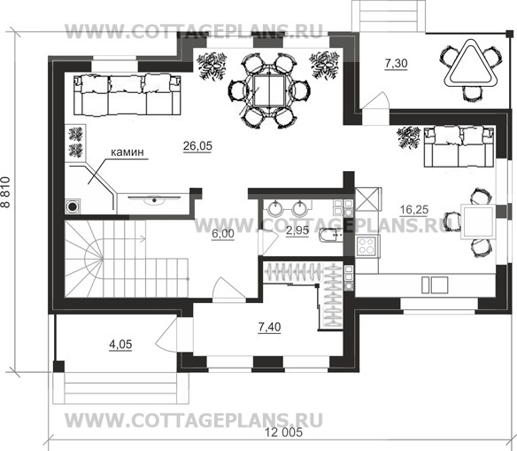 Поэтажные планы проект дома 14-32 общ. площадь 118,55 м2