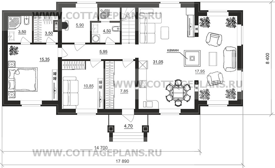 Поэтажные планы проект дома 74-46 общ. площадь 170,70 м2