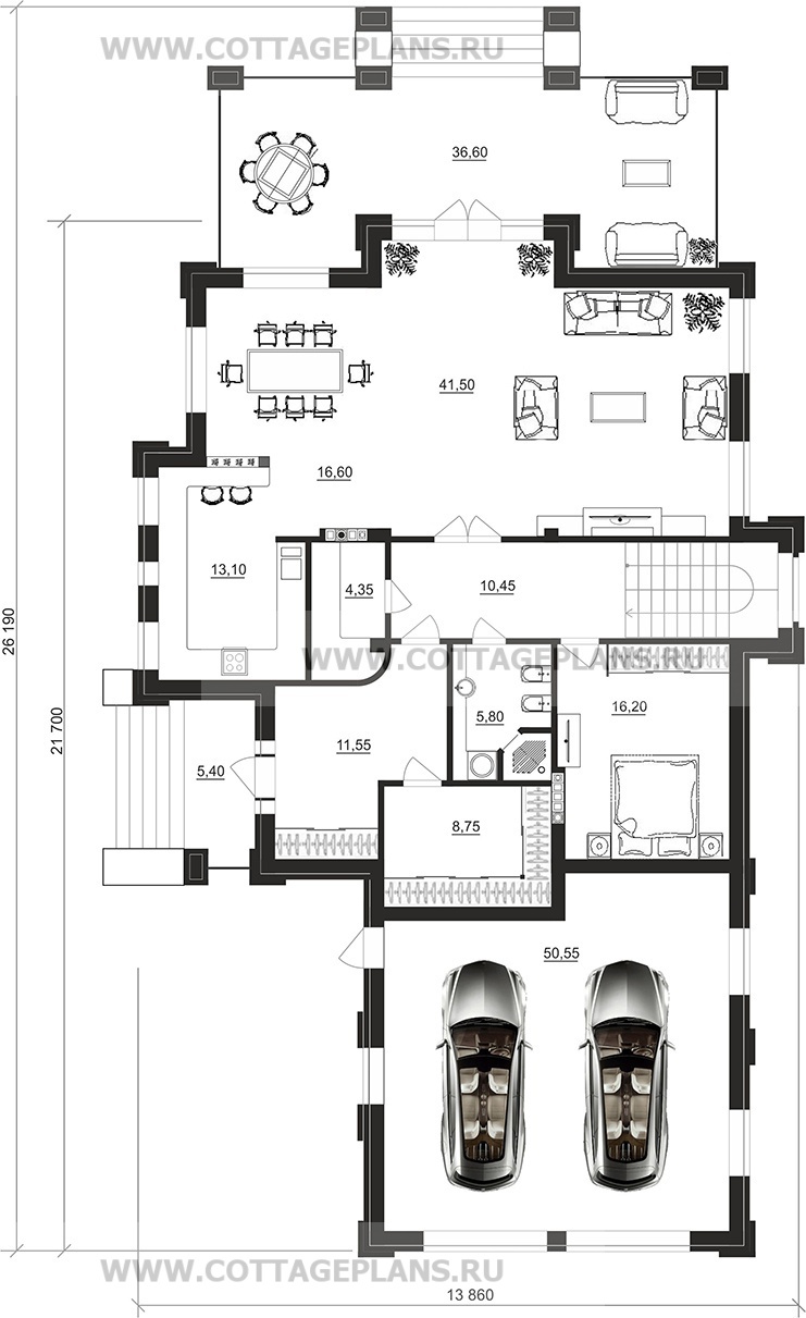 Поэтажные планы проект дома 201-86 общ. площадь 418,30 м2