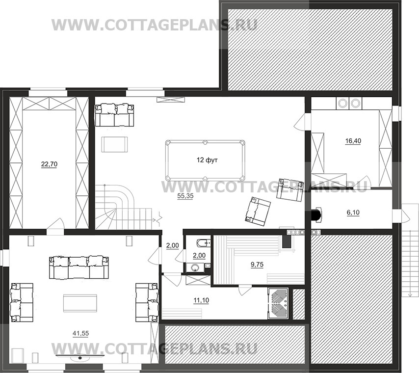 Поэтажные планы проект дома 93-38 общ. площадь 467,00 м2
