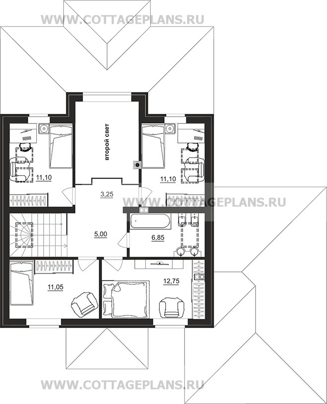 Поэтажные планы проект дома 200-03 общ. площадь 161,20 м2