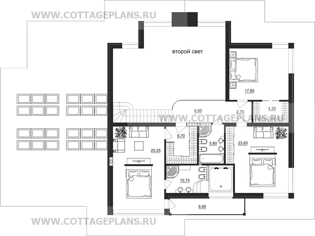 Поэтажные планы проект дома 98-32 общ. площадь 478,85 м2