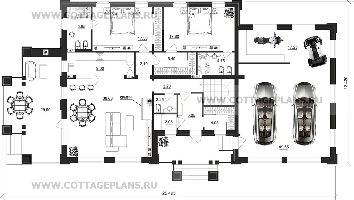 Поэтажные планы проект дома 91-92 общ. площадь 303,95 м2