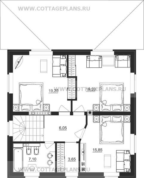 Поэтажные планы проект дома 20-71 общ. площадь 242,70 м2