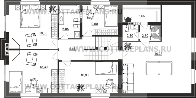 Поэтажные планы проект дома 87-69 общ. площадь 322,06 м2