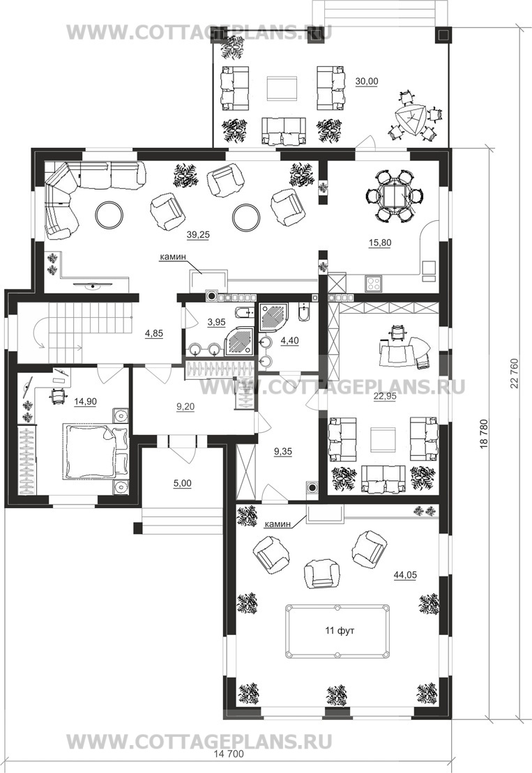 Поэтажные планы проект дома 17-69 общ. площадь 485,15 м2