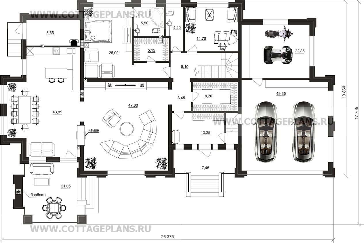 Поэтажные планы проект дома 102-59 общ. площадь 421,35 м2
