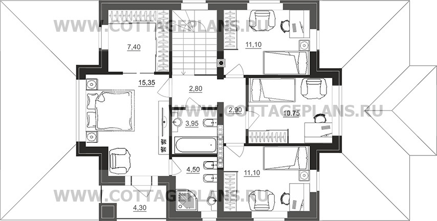 Поэтажные планы проект дома 93-83 общ. площадь 240,25 м2