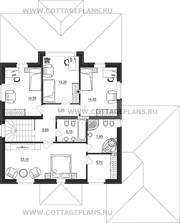Поэтажные планы проект дома 29-73 общ. площадь 209,10 м2