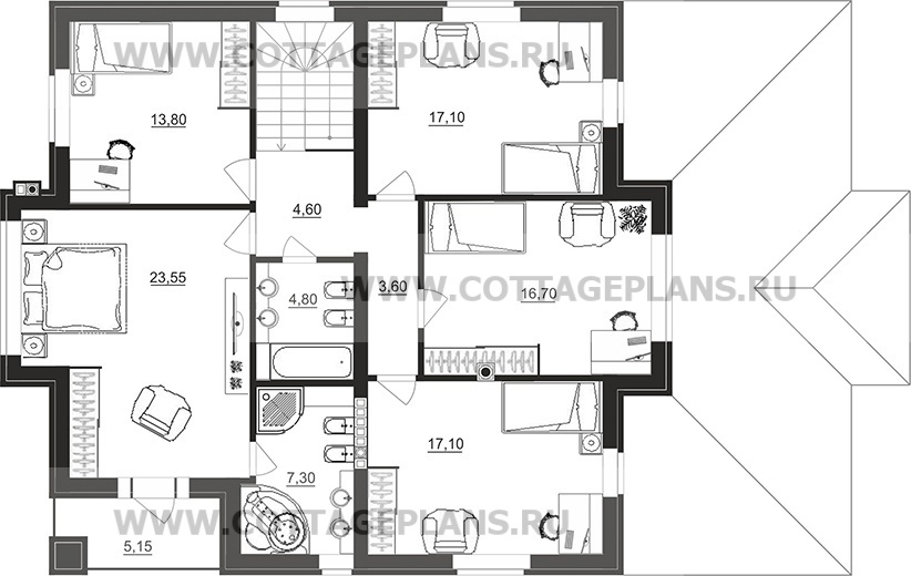Поэтажные планы проект дома 101-49 общ. площадь 333,00 м2