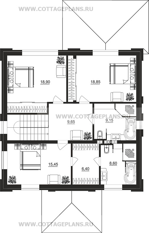 Поэтажные планы проект дома 106-47 общ. площадь 174,30м2