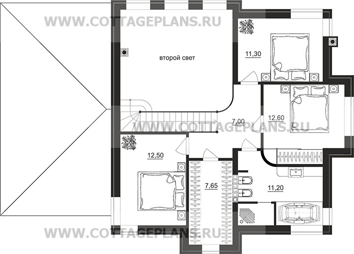 Поэтажные планы проект дома 104-58 общ. площадь 163,75 м2
