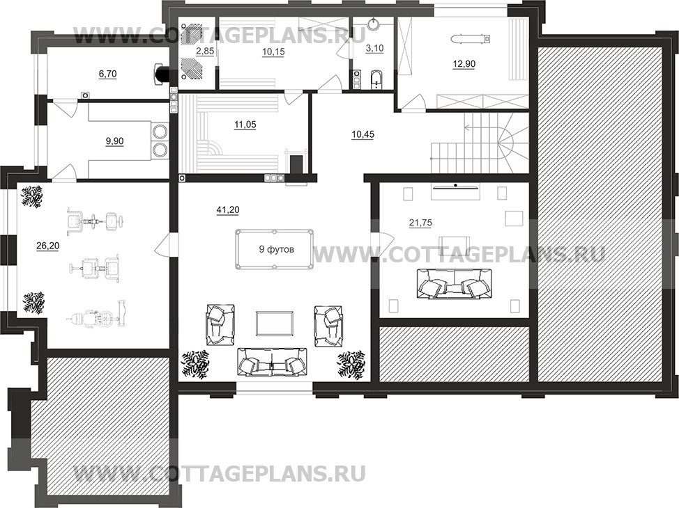 Поэтажные планы проект дома 103-61 общ. площадь 492,95 м2