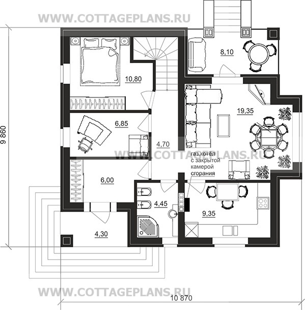 Поэтажные планы проект дома 29-70 общ. площадь 129,80 м2