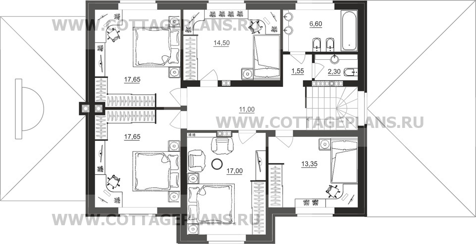 Поэтажные планы проект дома 93-16 общ. площадь 340,20 м2