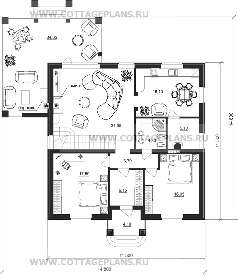 Поэтажные планы проект дома 75-22 общ. площадь 205,05 м2