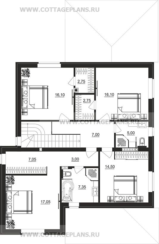Поэтажные планы проект дома 20-05 общ. площадь 202,45 м2