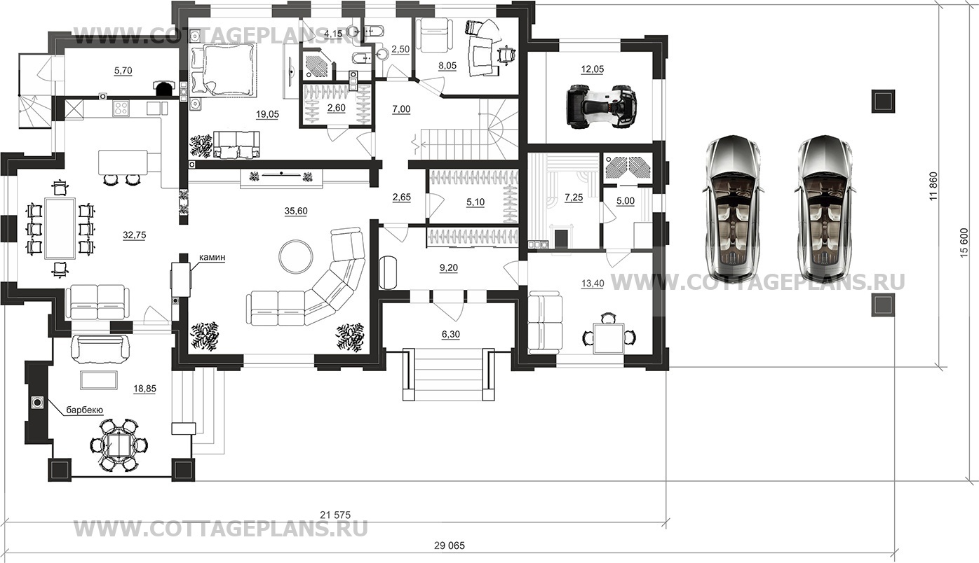 Поэтажные планы проект дома 202-66 общ. площадь 288,85 м2
