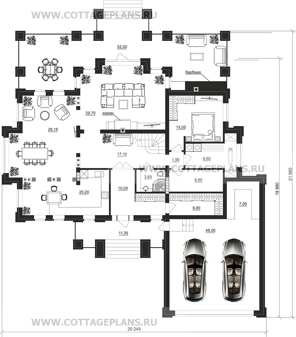 Поэтажные планы проект дома 101-29 общ. площадь 478,00 м2