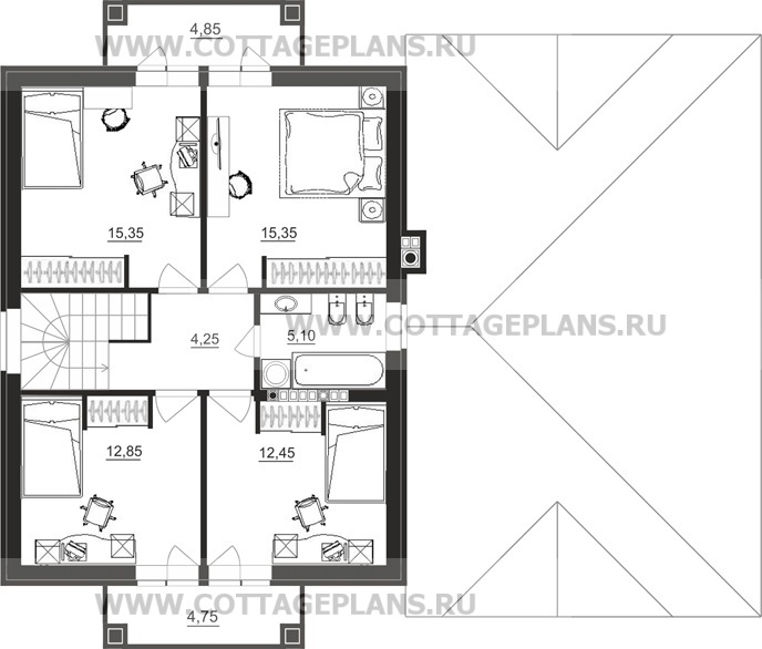 Поэтажные планы проект дома 15-81 общ. площадь 169,45 м2