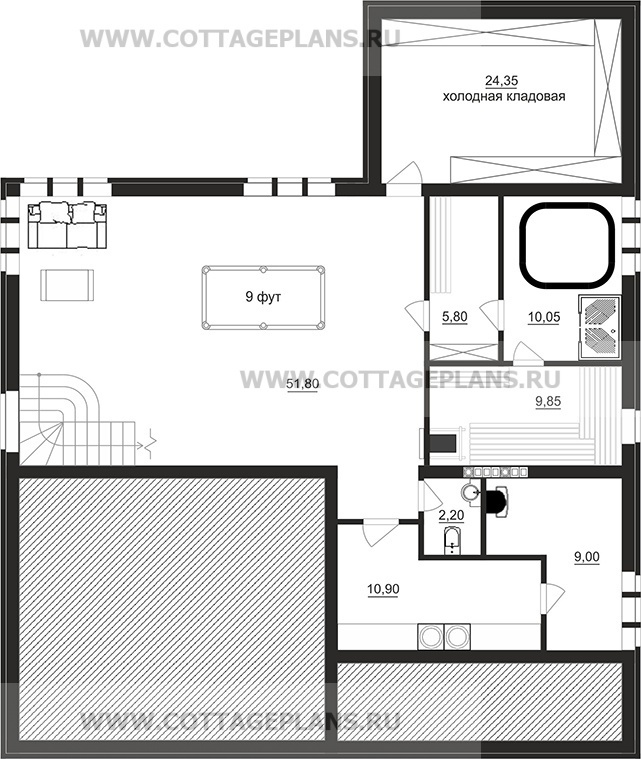 Поэтажные планы проект дома 71-22 общ. площадь 391,60 м2