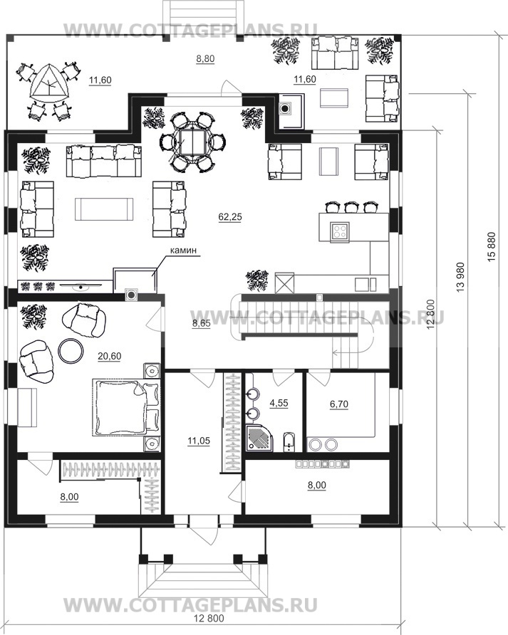 Поэтажные планы проект дома 97-75 общ. площадь 385,40 м2