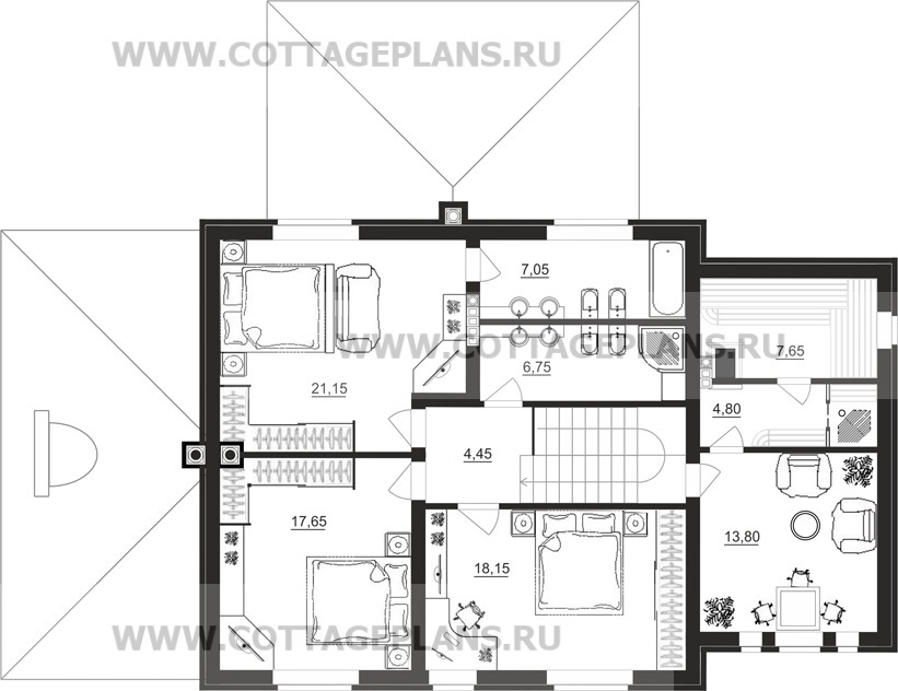 Поэтажные планы проект дома 92-47 общ. площадь 230,90 м2