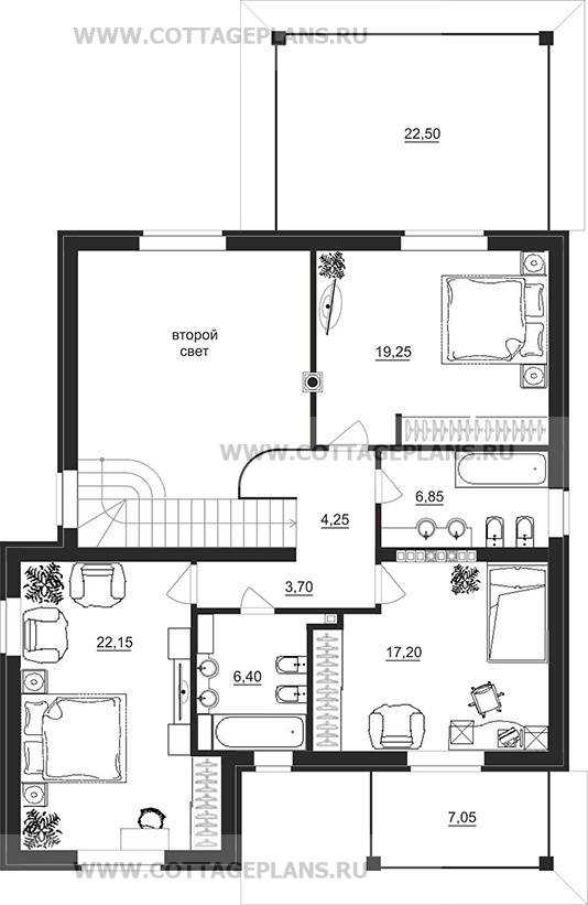 Поэтажные планы проект дома 98-34 общ. площадь 301,65 м2
