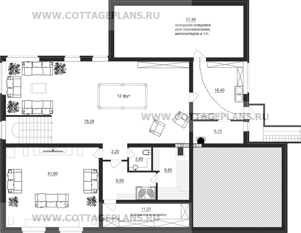 Поэтажные планы проект дома 88-81 общ. площадь 590,25 м2