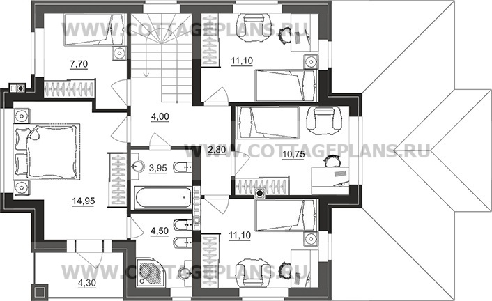 Поэтажные планы проект дома 101-47 общ. площадь 216,45 м2