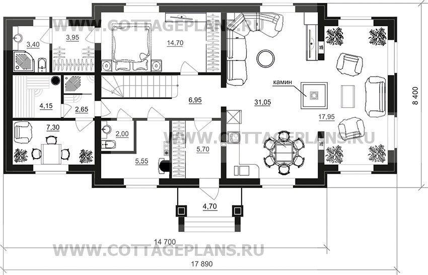 Поэтажные планы проект дома 74-46 общ. площадь 170,70 м2