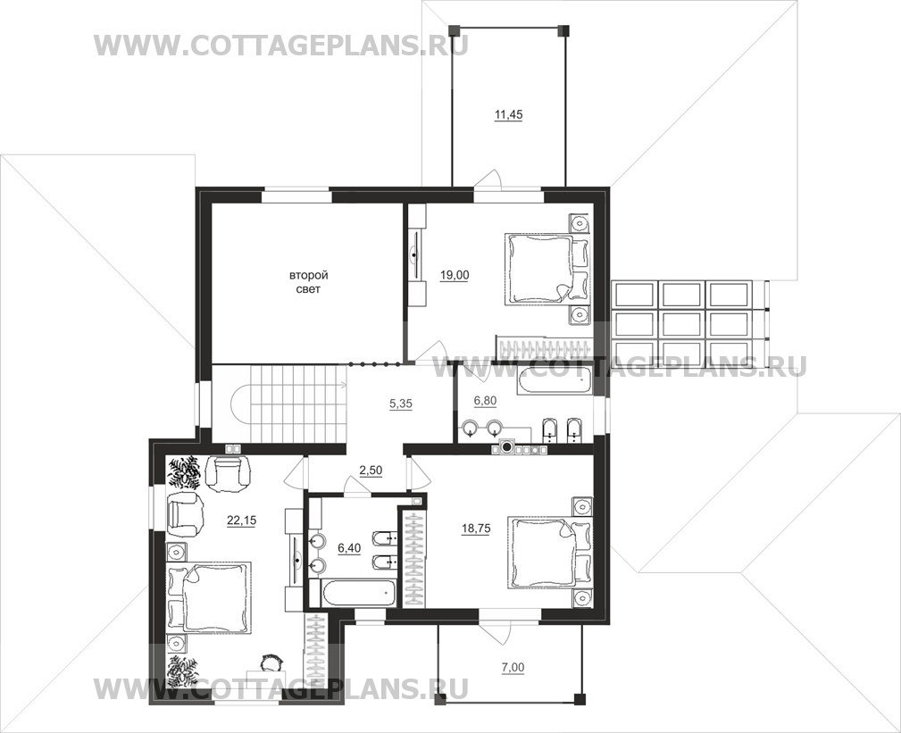 Поэтажные планы проект дома 15-58 общ. площадь 309,30 м2